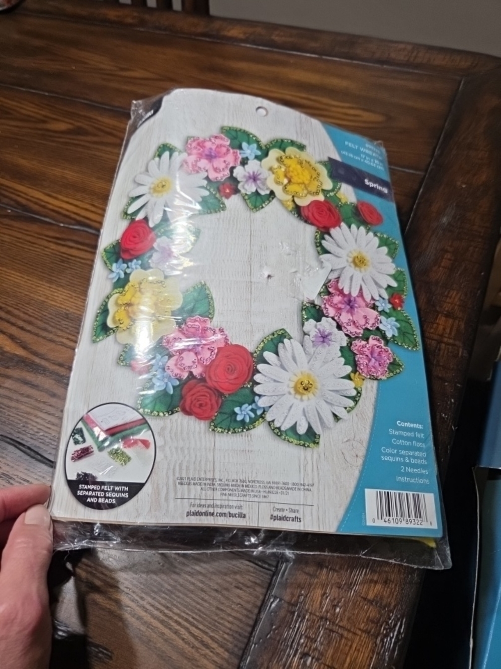 Bucilla Spring Floral Felt Wreath Kit - White, Red, Yellow, Pink, Green New